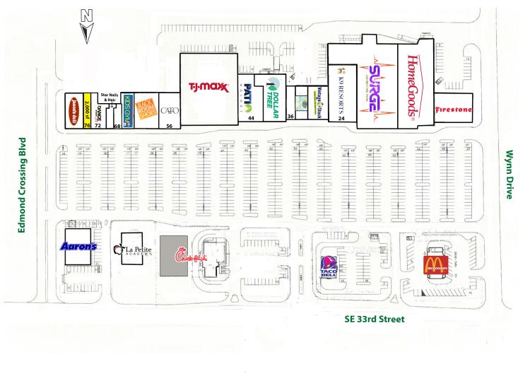 Edmond Crossing retail space for lease Edmond, OK site plan