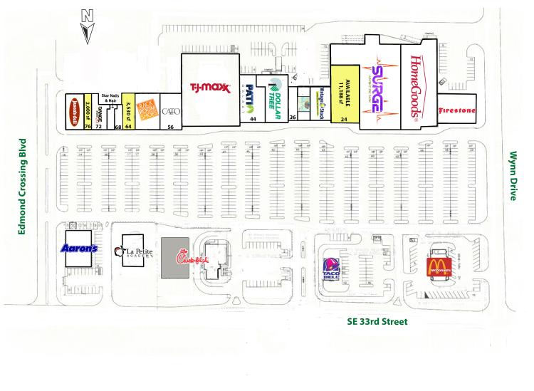 Edmond Crossing retail space for lease Edmond, OK site plan
