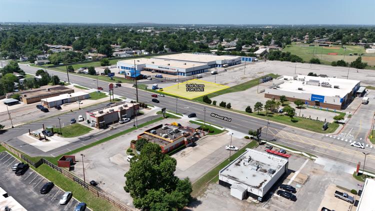 retail pad site for sale Midwest City, Ok aerial