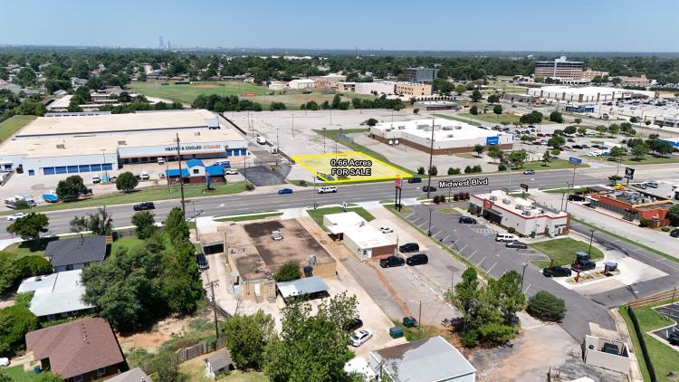 retail pad site for sale Midwest City, Ok aerial