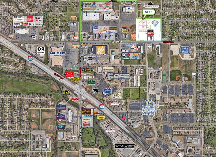 retail lot for sale Midwest City, Ok retailer aerial