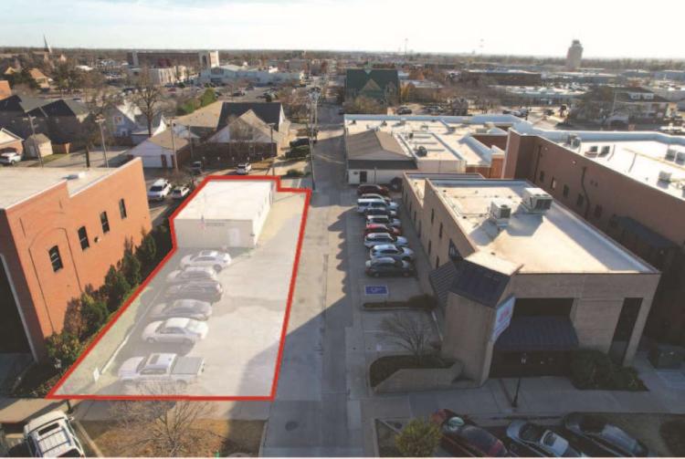 aerial of building for sale as retail, office or other use, Edmond, Ok