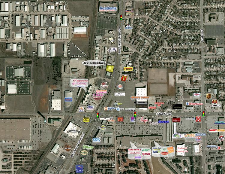 mixed use building for sale, Edmond, OK retailer aerial
