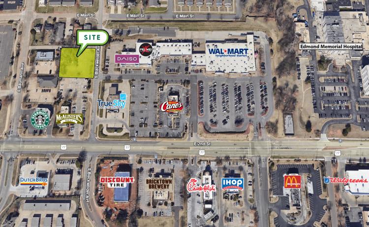Quick Service Restaurant retail pad site For Sale Edmond, OK retailer aerial