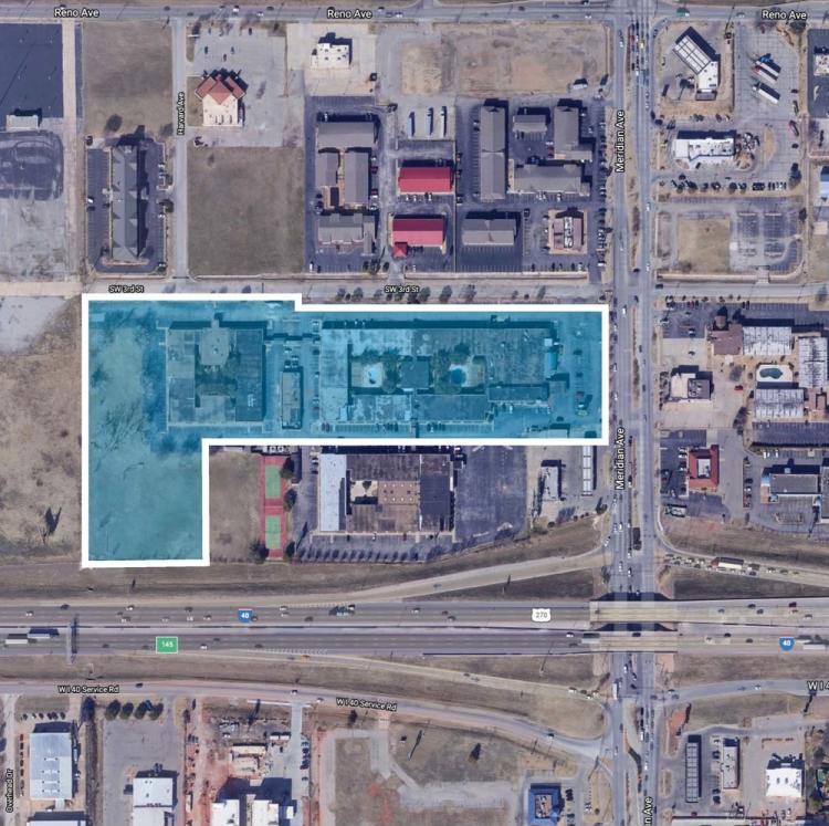 land for sale at I-40 & Meridian Ave Oklahoma City, Ok aerial