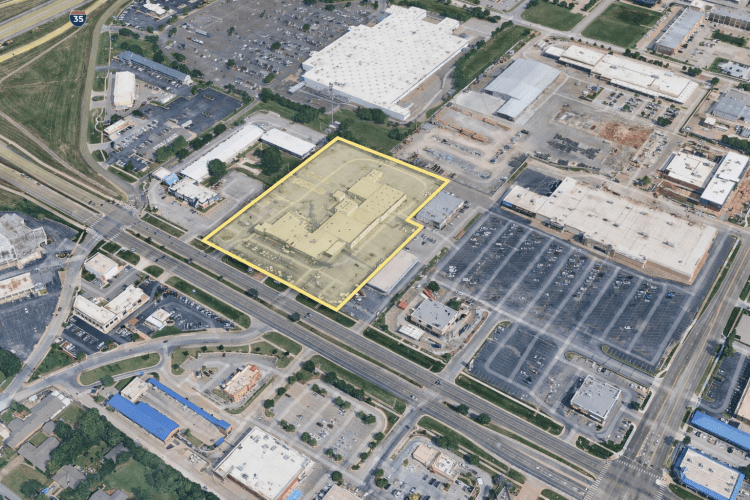 retail/automotive property for sale, Norman, OK aerial view