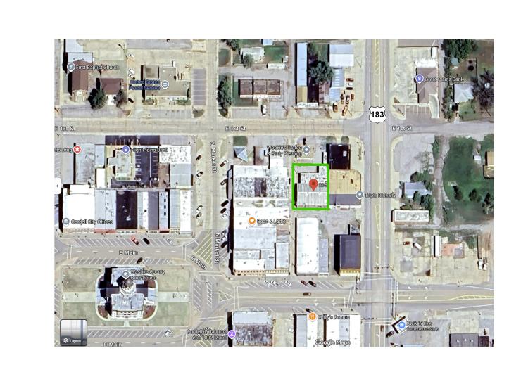 retail or office building for sale Cordell, Ok aerial