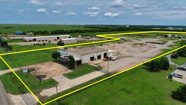 Industrial building for sale aerial view Oklahoma City, OK