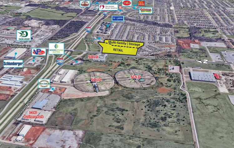 I-240 & S Sunnylane Rd - 2 Office/ Retail Land Parcels For Sale Oklahoma City, OK aerial
