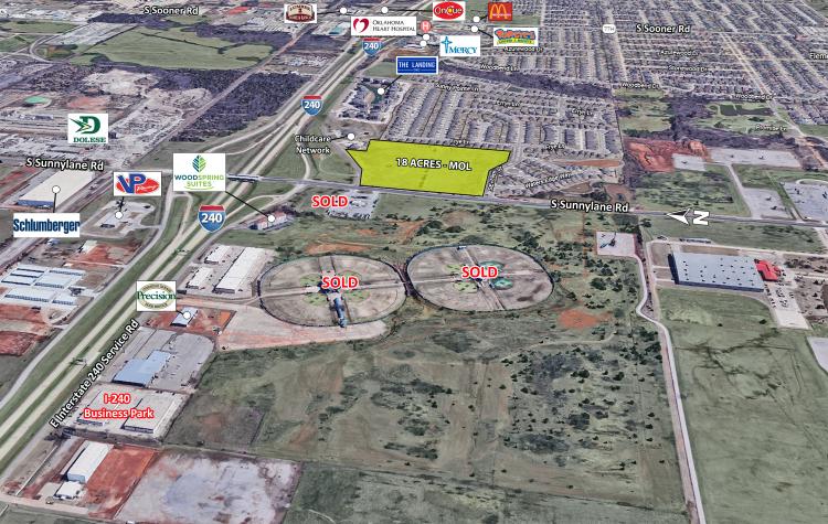 I-240 & S Sunnylane Rd - 2 Office/ Retail Land Parcels For Sale Oklahoma City, OK aerial