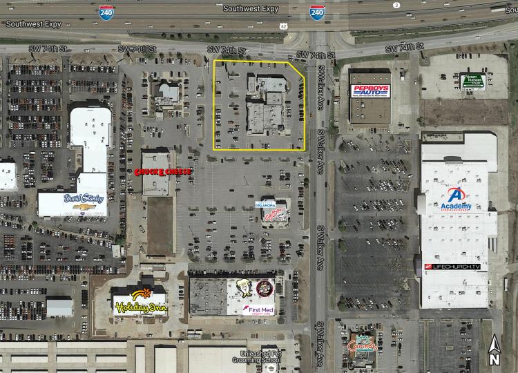 retail shopping center for sale south Oklahoma City, OK aerial view
