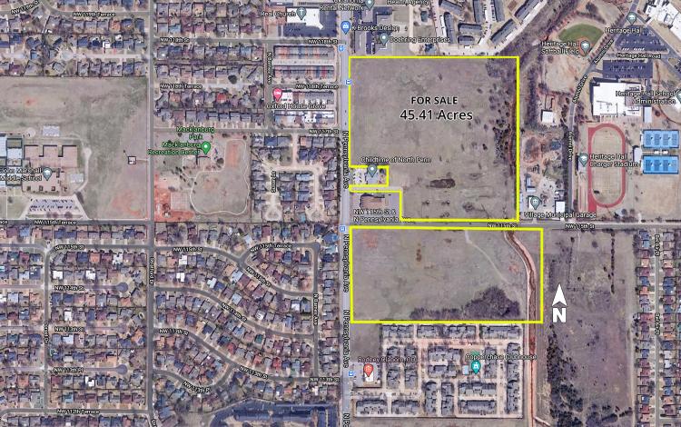 Land for sale at NW 115th & N Pennsylvania, Oklahoma City, OK - wide aerial