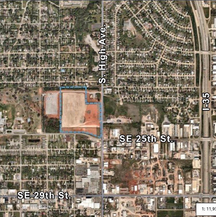 Aerial Land view SE 25th and High Avenue OKC, OK
