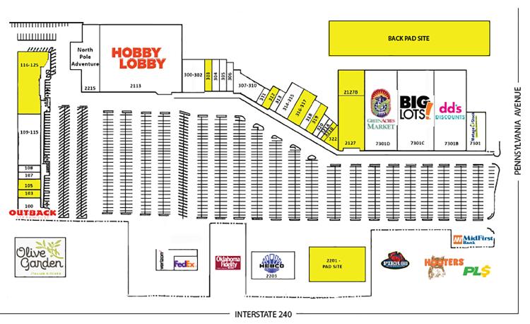 south Oklahoma City, OK retail shopping center & pad sites for sale site plan