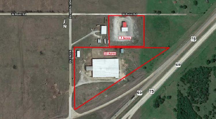 Aerial of site - 1508 Hat Powell Rd, Caddo, Ok - land for sale