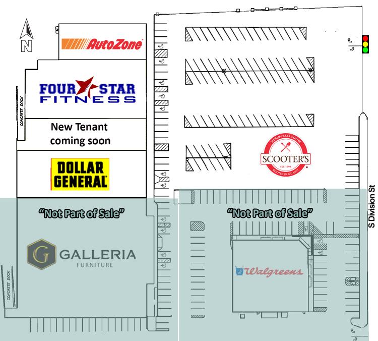 Retail strip center for sale, Guthrie, OK site plan