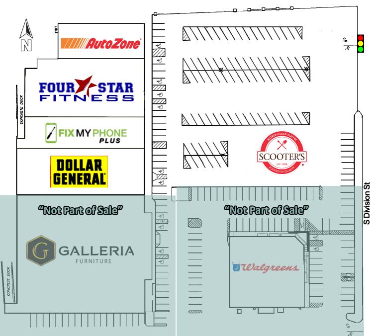 Retail strip center for sale, Guthrie, OK site plan