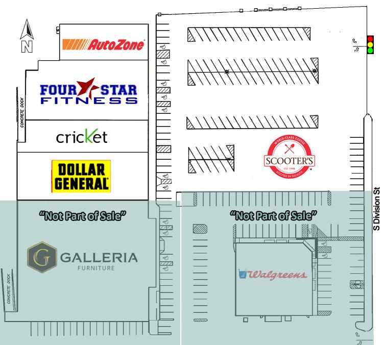 Retail strip center for sale, Guthrie, OK site plan
