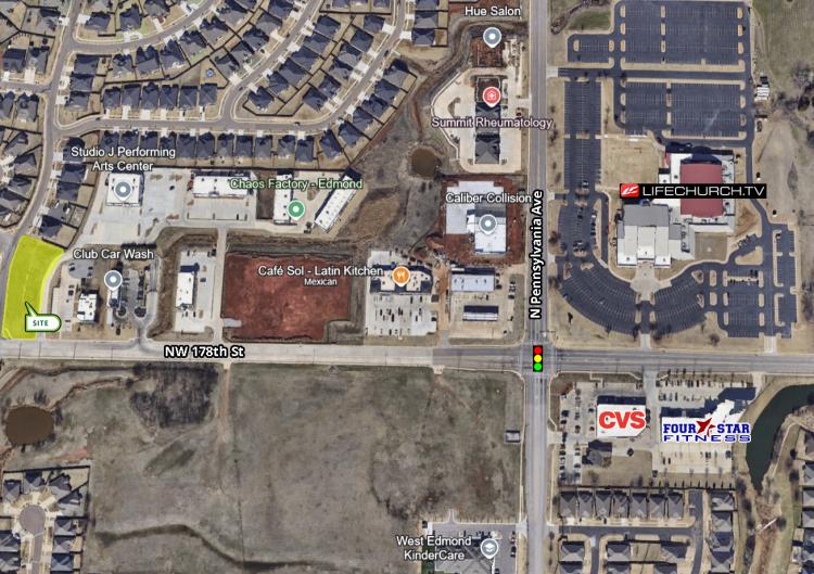 retail pad site for sale North Oklahoma City, OK retail aerial