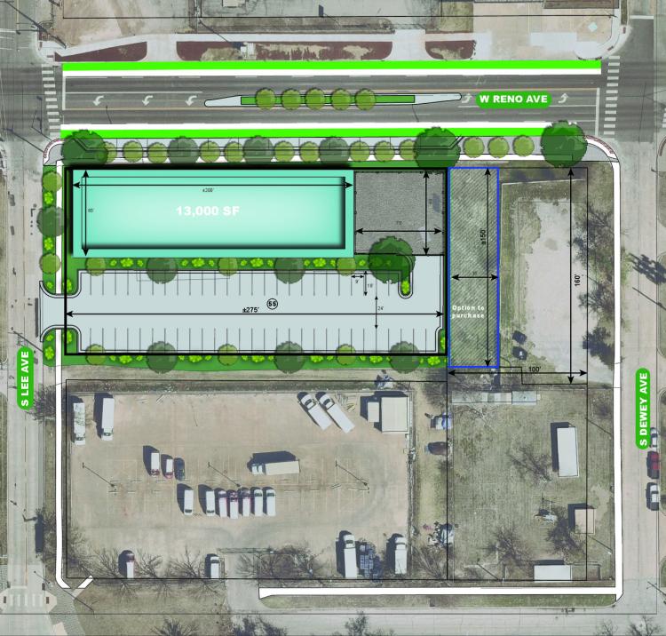 land parcel for sale downtwon Oklahoma City, OK site plan