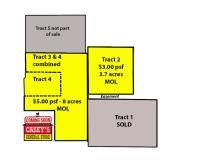 land tracts for sale retail, storage facility/PUD in Yukon, Ok, dividing tracts or combined site plan